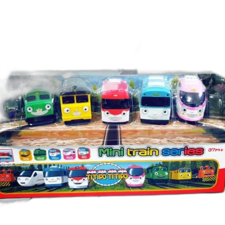 mainan mini train Titipo series isi 5 pcs kereta mainan