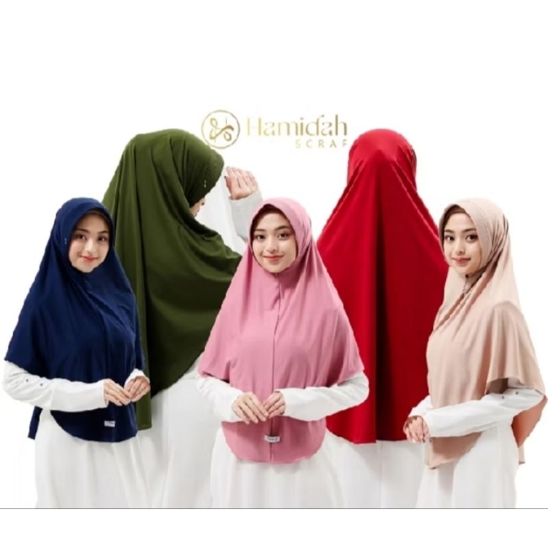 Hijab Hamidah Ukuran XL /Hamidah Pinguin /Hamidah Jumbo XL /Bergo Hamidah Jersey