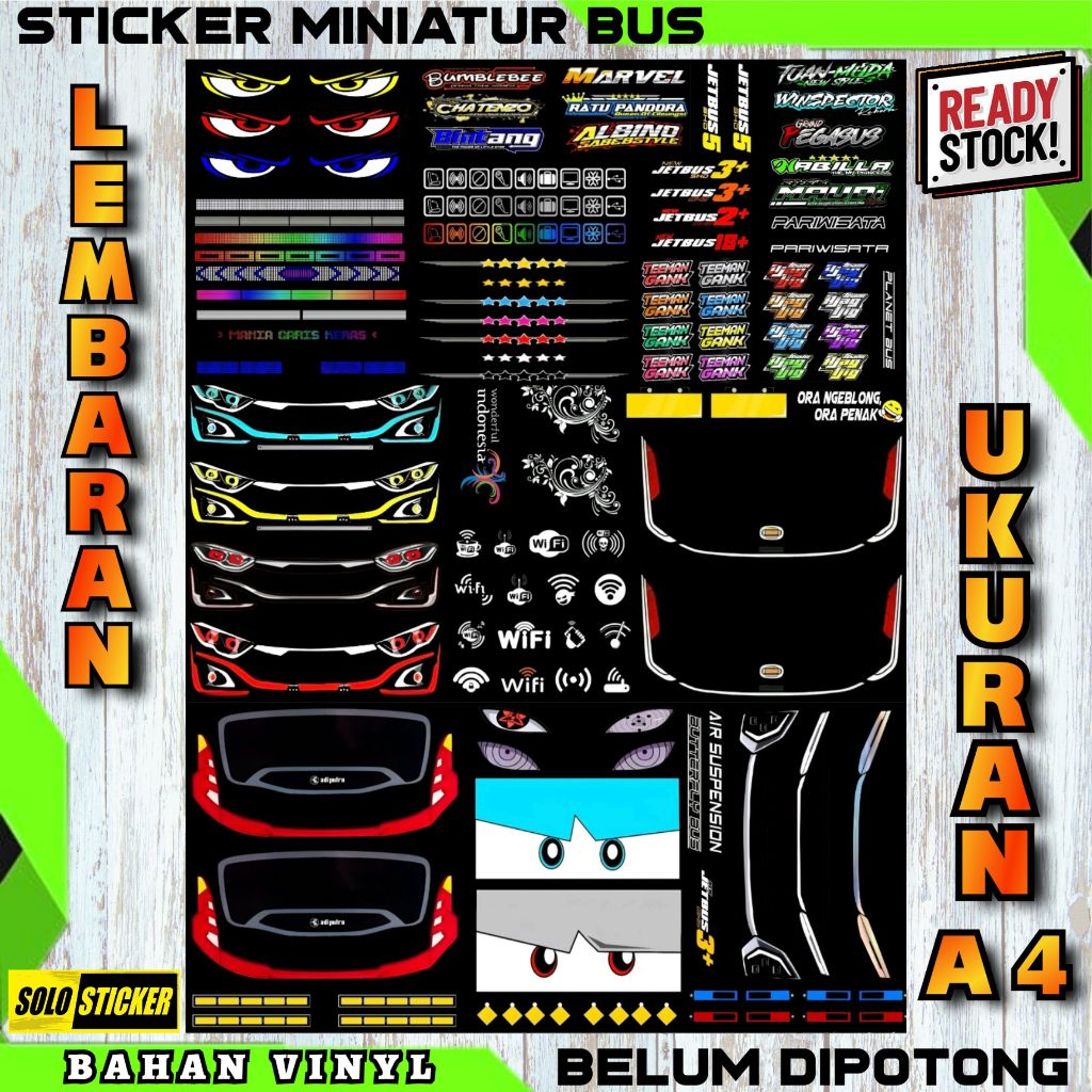 

Stiker Miniatur Bahan Vinyl Lampu Bus Jetbus 3 Jetbus 5