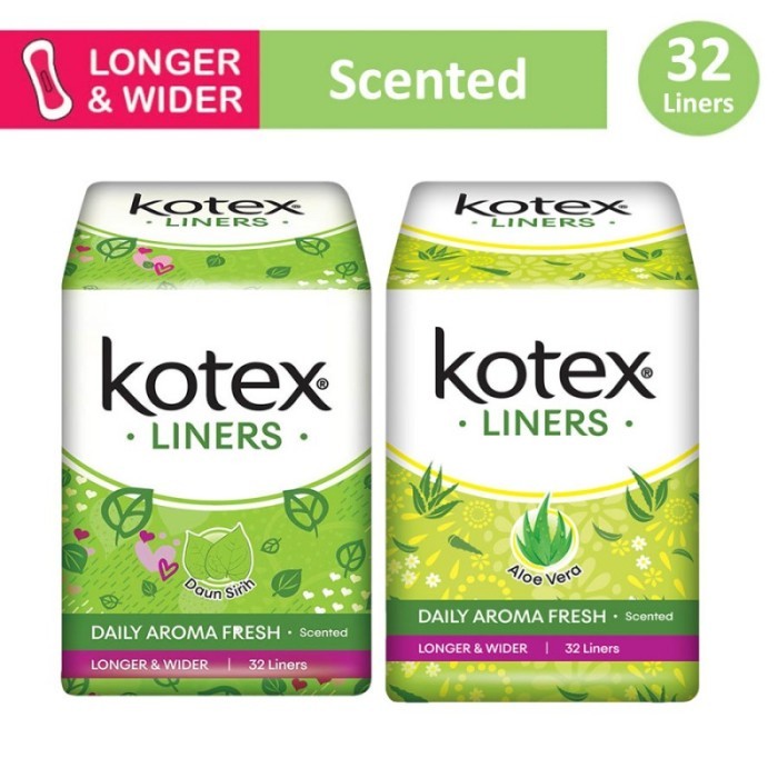 Kotex pantyliner daun sirih / aloe vera isi 32 pads