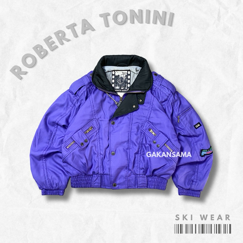 JAKET VINTAGE CROP RACING ROBERTA TONINI UNGU