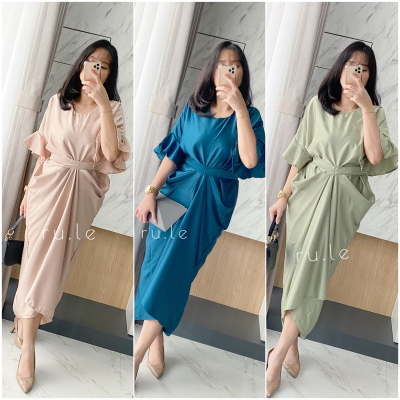 RULE LABEL Naura Dress - Pakaian Baju Terusan Dress Pesta Wanita Lebaran