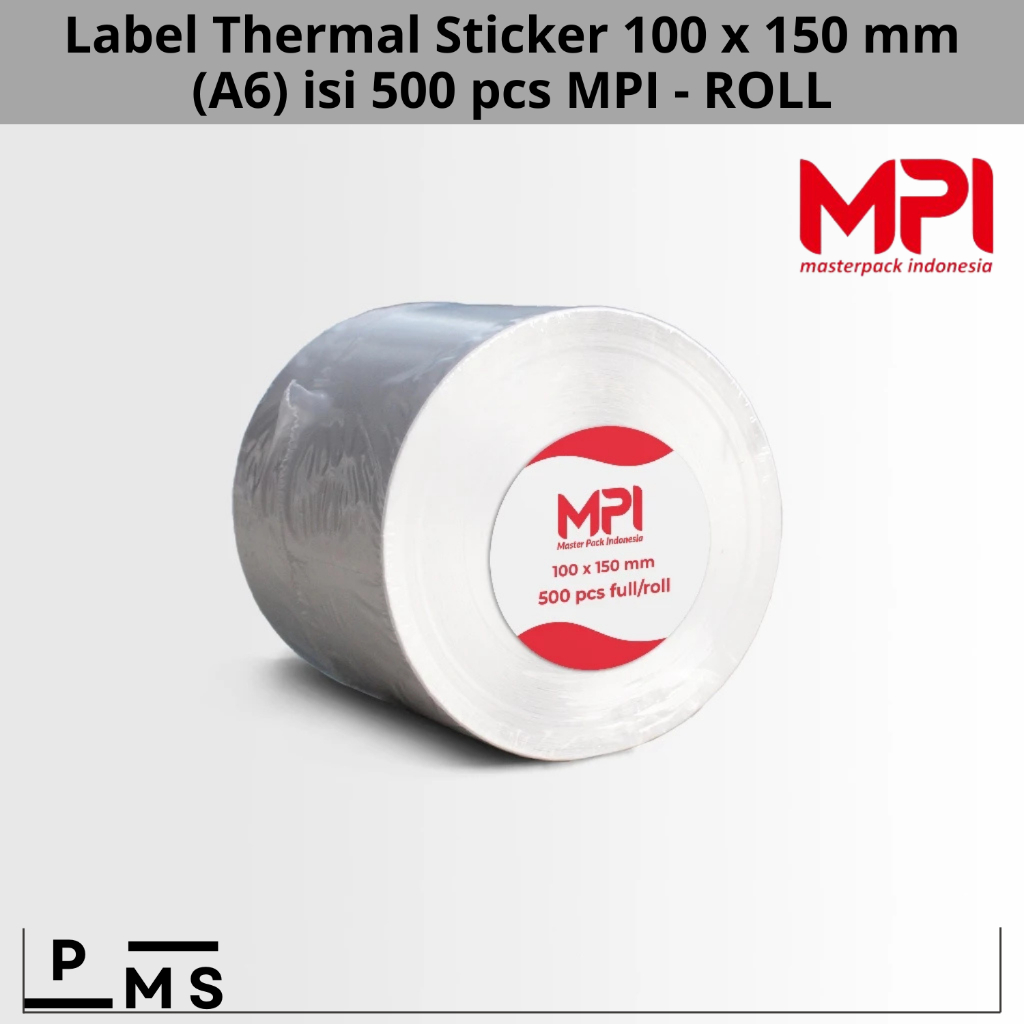 

Label Thermal Sticker 100 x 150 mm A6 isi 500 pcs MPI BERKUALITAS Tipe ROLL