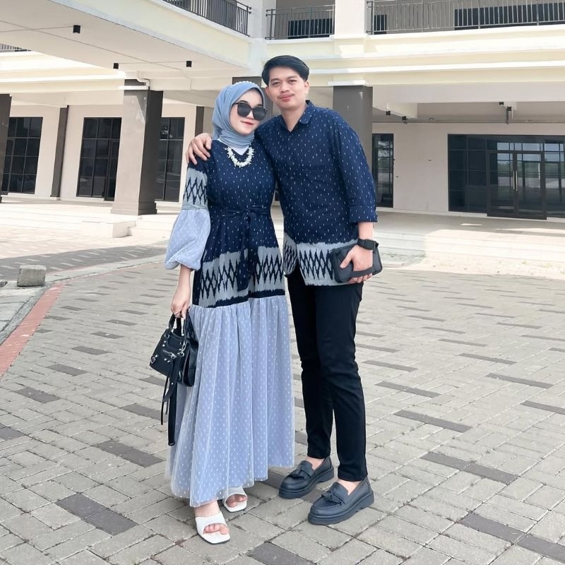 _Gamis Tenun_Baju Kondangan Wanita _Kekinian Couple _Keluarga Baju Couple _Pasangan Kondangan
_Baju 