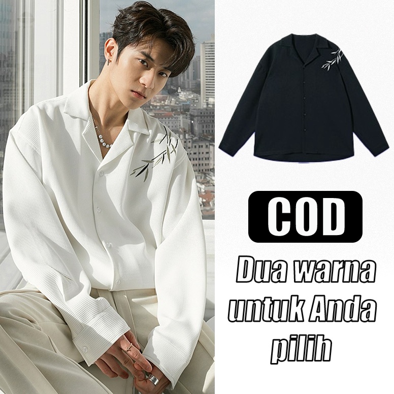 KODE O2D Lengan panjang kaos Kemeja kasual baju lengan panjang kaos lengan panjang kemeja Korea long