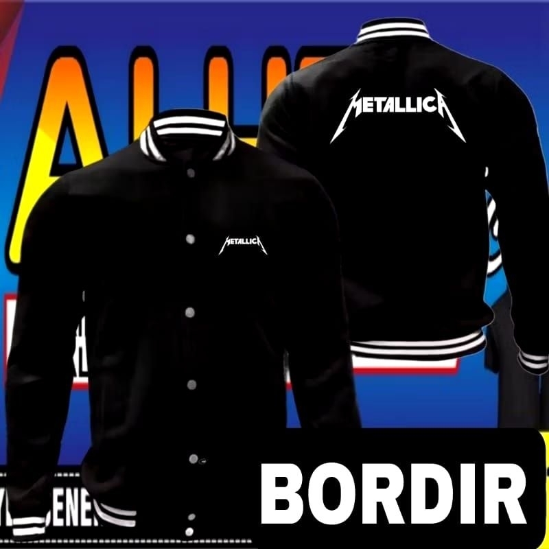 Jaket bordir Metallica jaket Metallica jaket varsity Metallica jaket baseball Metallica jaket seraga