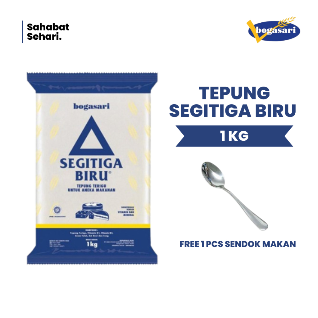 

Bogasari Terigu Segitiga Biru 1Kg - Free 1 PCS Sendok Makan
