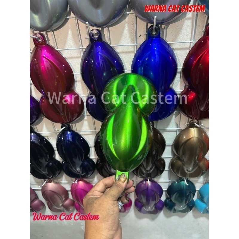 Cat Candytone Green PU Spesial + Free Dasar Silver Metalik PU