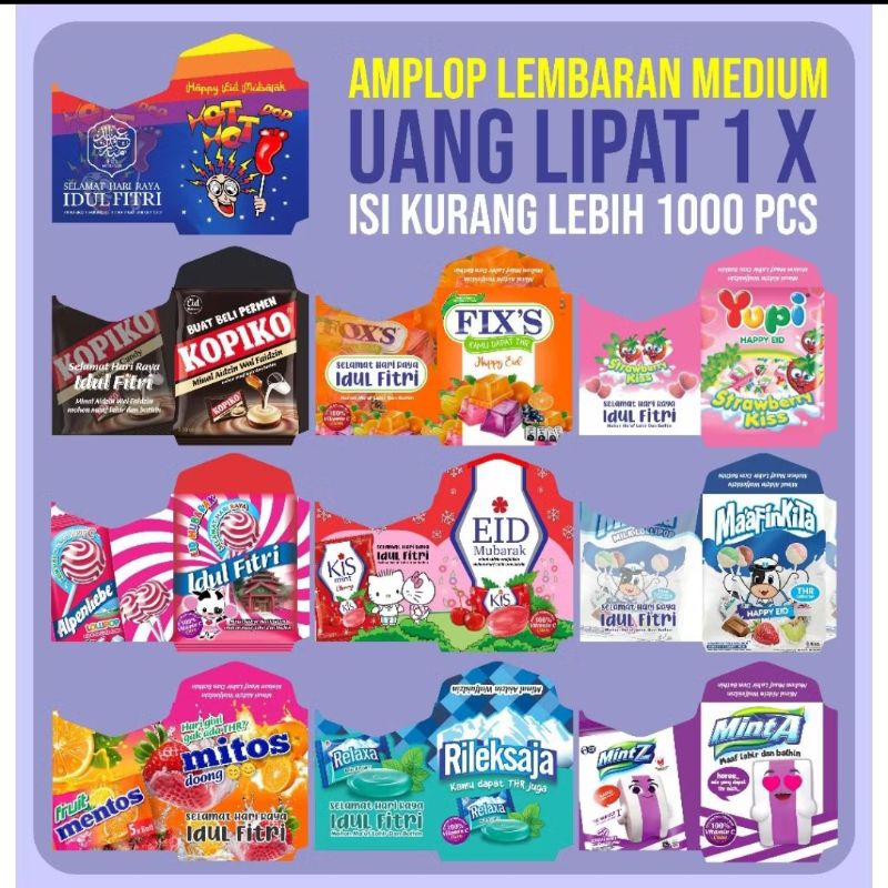 

isi 10 Amplop lebaran motif snack terbaru 2025(pilih motif)