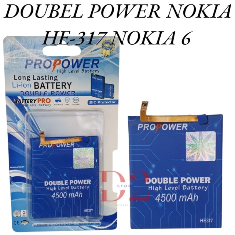 BATERAI BATRE DOUBEL POWER NOKIA HE-317 NOKIA 6 DOUBLE POWER BATRAI