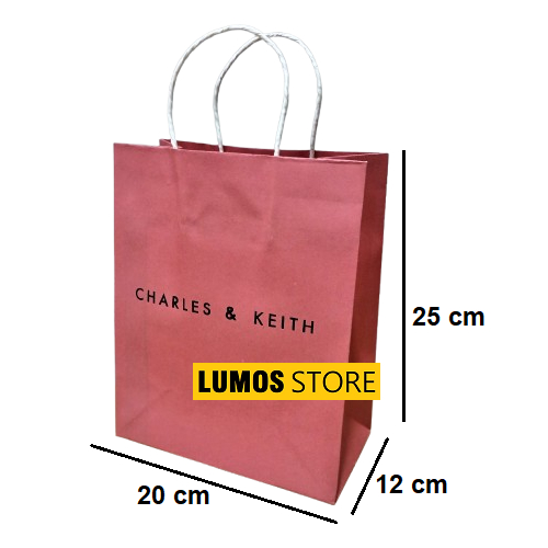 

Paper bag Charles & Keith CK CNK C&K pink 2 sisi
