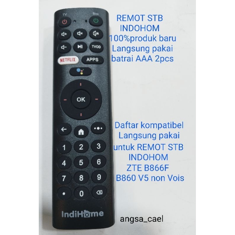 REMOT REMOT STB INDIHOME ZTE B866F B860 V5 Non Vois