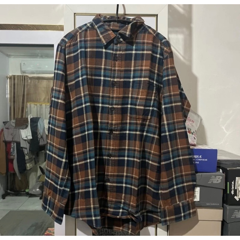 kemeja flanel uniqlo original