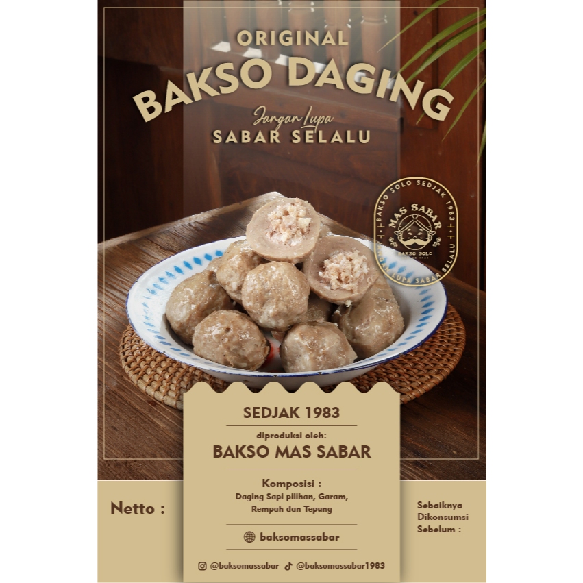 

Bakso Frozen Bakso Solo Mas Sabar Isi Daging cincang