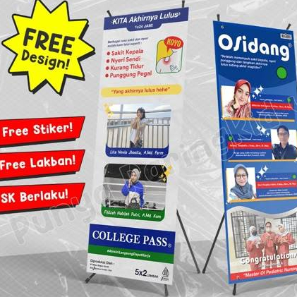 BANNER SIDANG WISUDA FREE TEMPLATE DESAIN / STAND BANNER WISUDA / STAND BANNER SIDANG