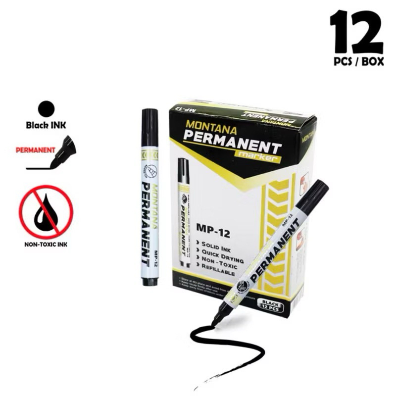 

Spidol montana marker Hitam - Harga Lusin (1Dos isi 12pcs)