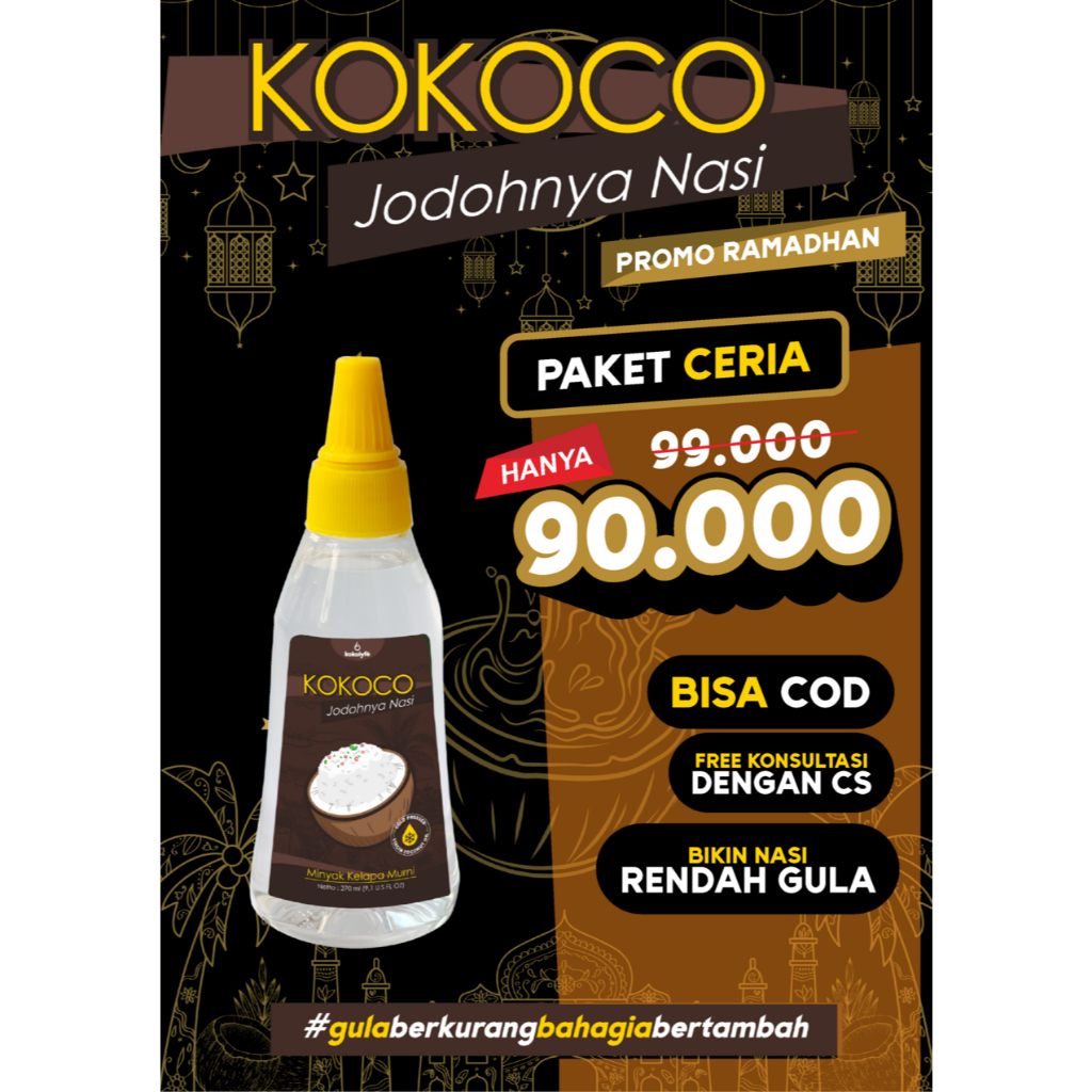 

PREMIUM VCO COLD PROCESS AROMA YANG SOFT DAN MENGURANGI KADAR GULA PREMIUM/ VCO/ VIRGIN COCONUT OIL/ KOKOCO JODOHNYA NASI/ JANTUNG/ DIABETES/MELANCARKAN SISTEM PENCERNAAN/ BAIK UNTUK DIET
