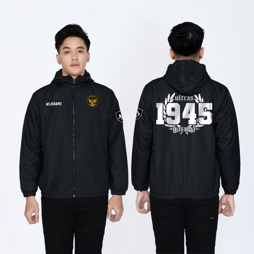 Jaket Bola Timnas Garuda Ultras Jaket Pria Wanita Parasut tebal Gratisa Tambah Nama/Custom Logo