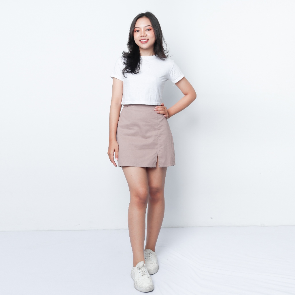 DISKON Mini Skirt A-Line Rok Celana Model A-Line Bahan Katun Twill by KNARA