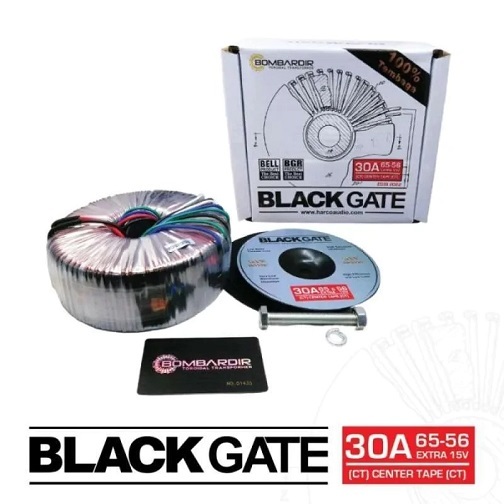 Trafo Travo Toroid Blackgate 30A 65 / 56V CT Extra 15V Donat BOMBARDIR BLACK GATE 30 Ampere CT-56V &
