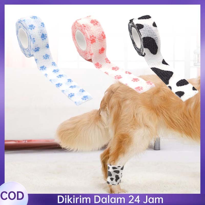 2pcs Perban Kaki Anjing Perban Hewan Bandage Elastik Elastic Bandage Perban Perban Kucing Luka Untuk