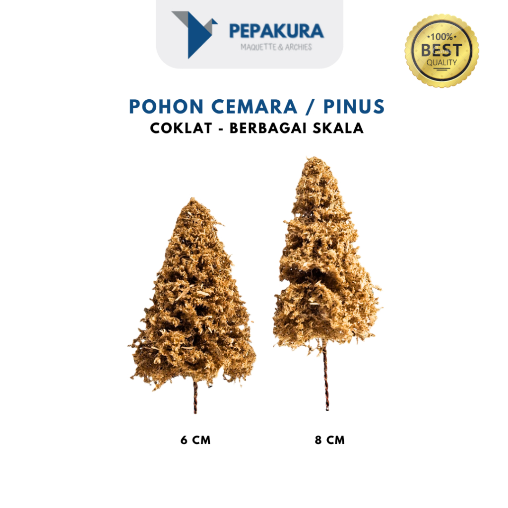 Pohon Cemara / Pinus Monokrom Coklat (Skala 1:400 1:200 1:100 - Tanaman Artifisial Maket / Miniatur 