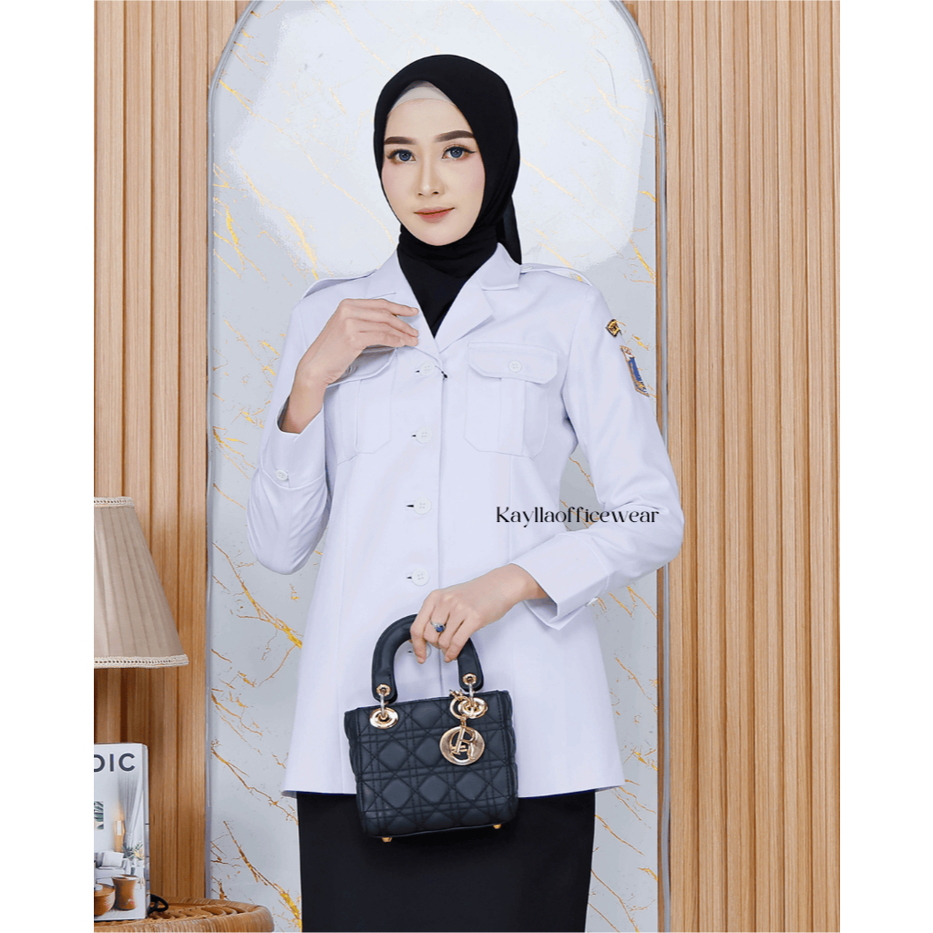 Seragam ASN putih wanita, Kemeja ASN putih saku atas