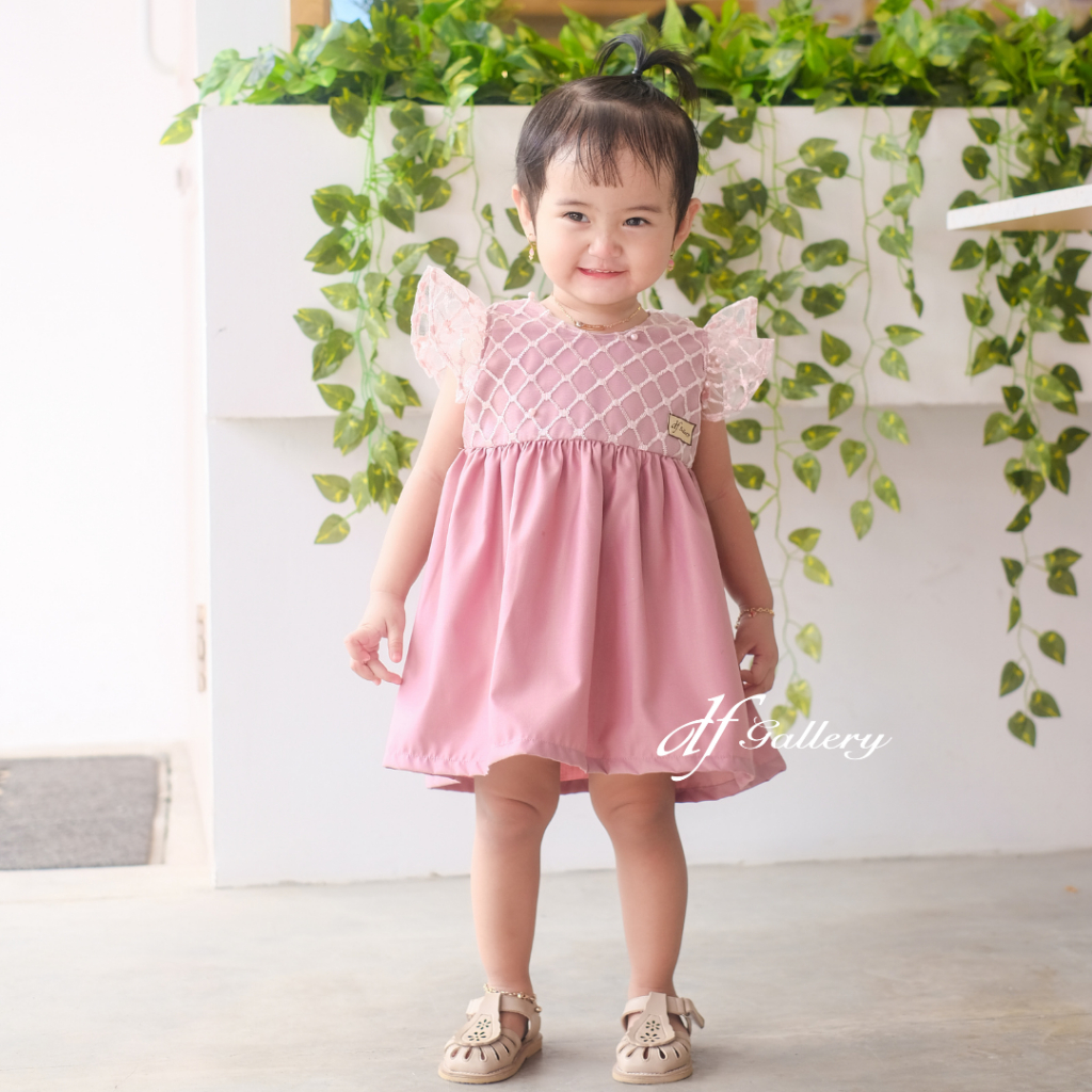 Dress Anak MERIDA- baju anak bayi gaun party kain brokat bunga