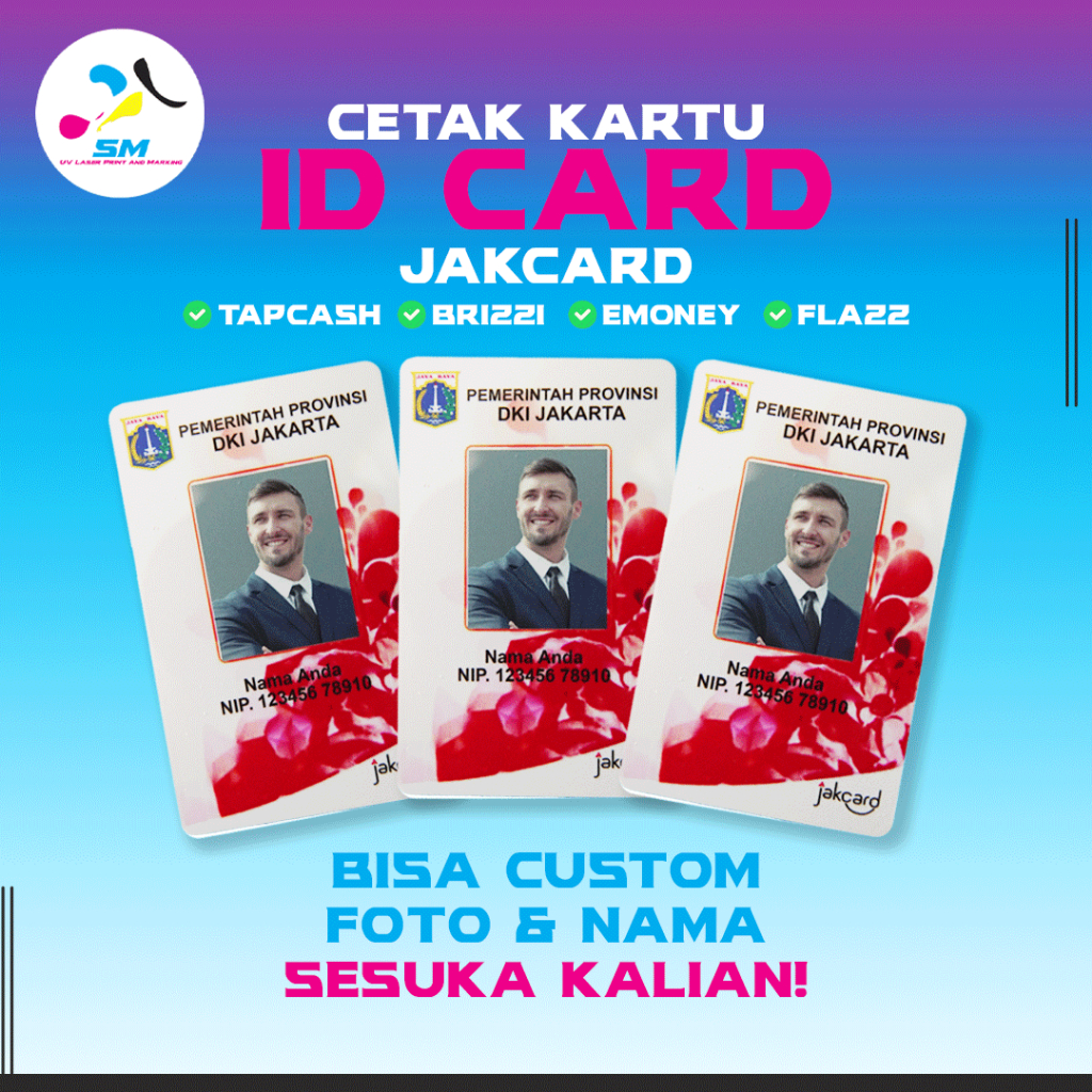 Custom UV Print Design ID Card - JakCard PNS DKI Jakarta Name Tag