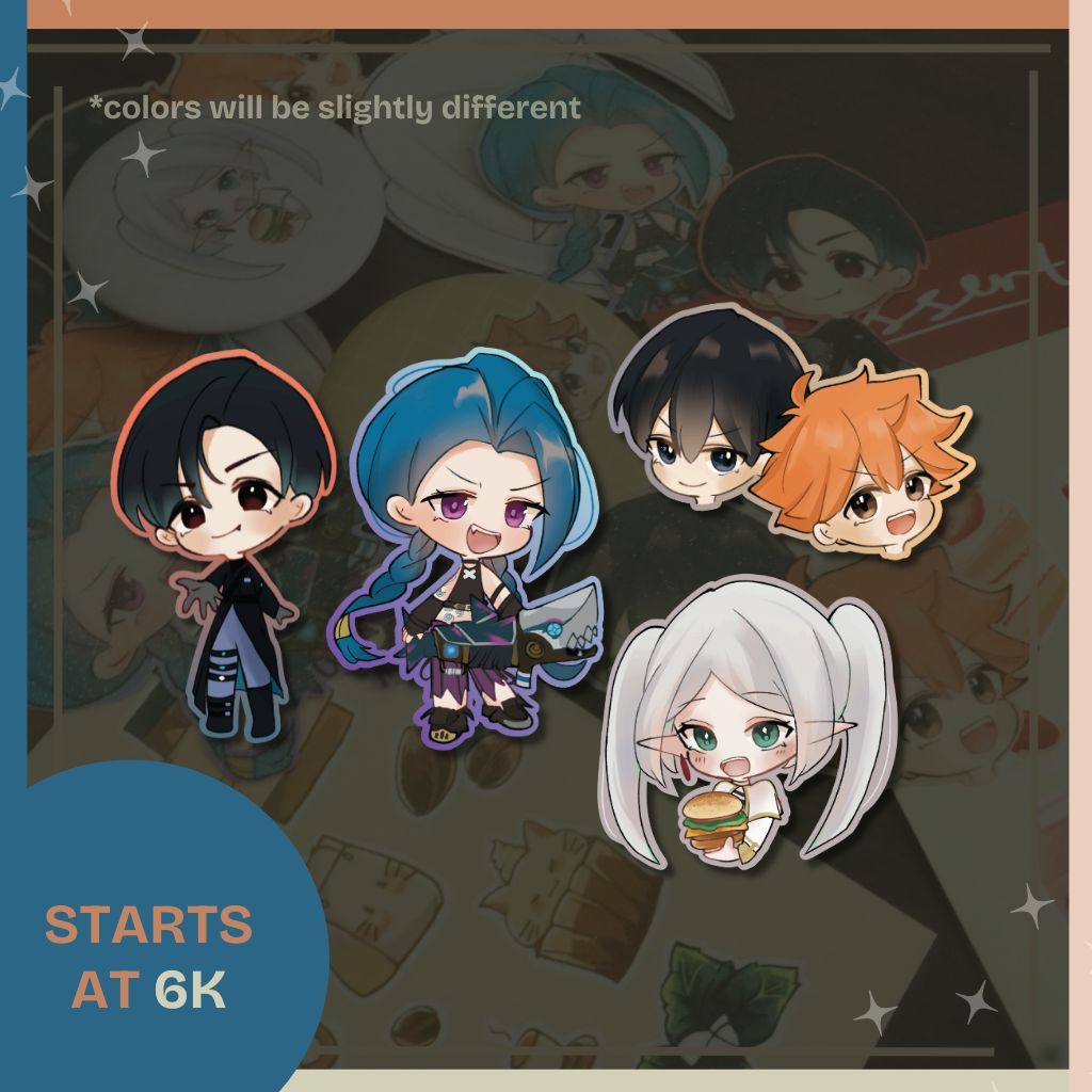 

GLITTER STICKERS Diecut — Alien Stage, Arcane, Frieren, dan Haikyuu