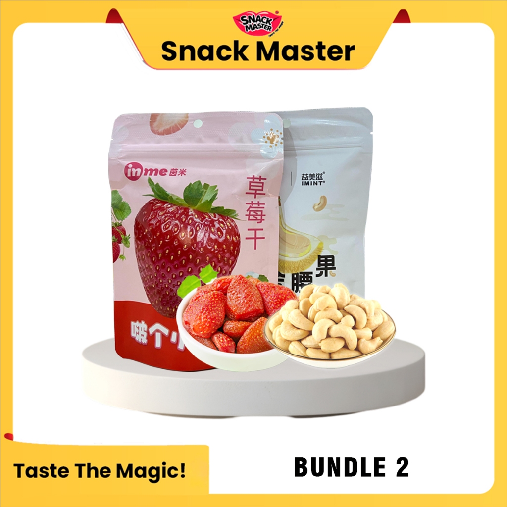 

Inmei [Paket Bundle 2 Fruit Jelly] Dried fruit 30gr-60gr Cemilan Rasa Buah Snack Strawberry Durian Mede