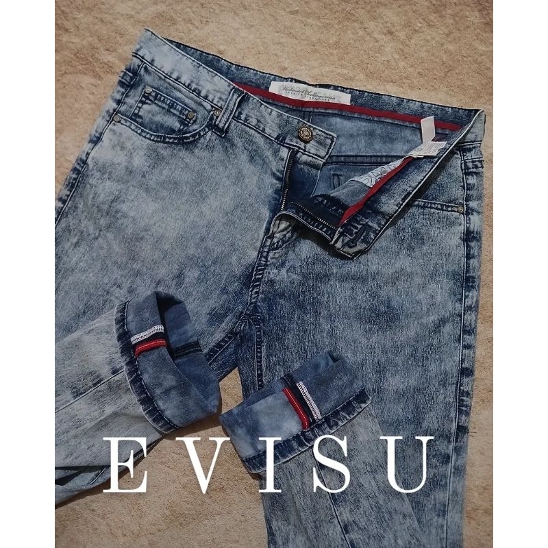 jeans evisu bahan soft denim bekas keren second
