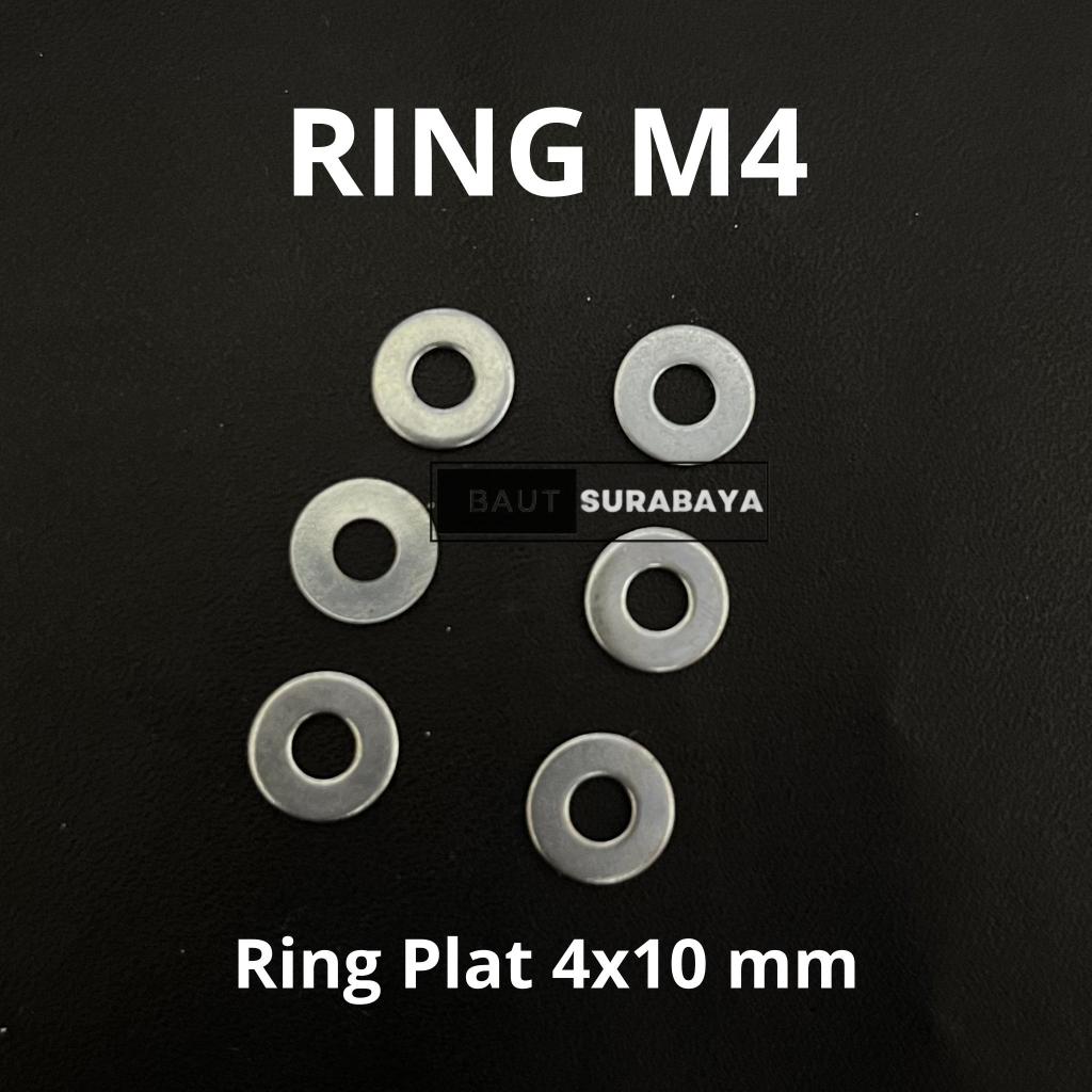 100 pcs ring M4 putih cocok untuk baut M4