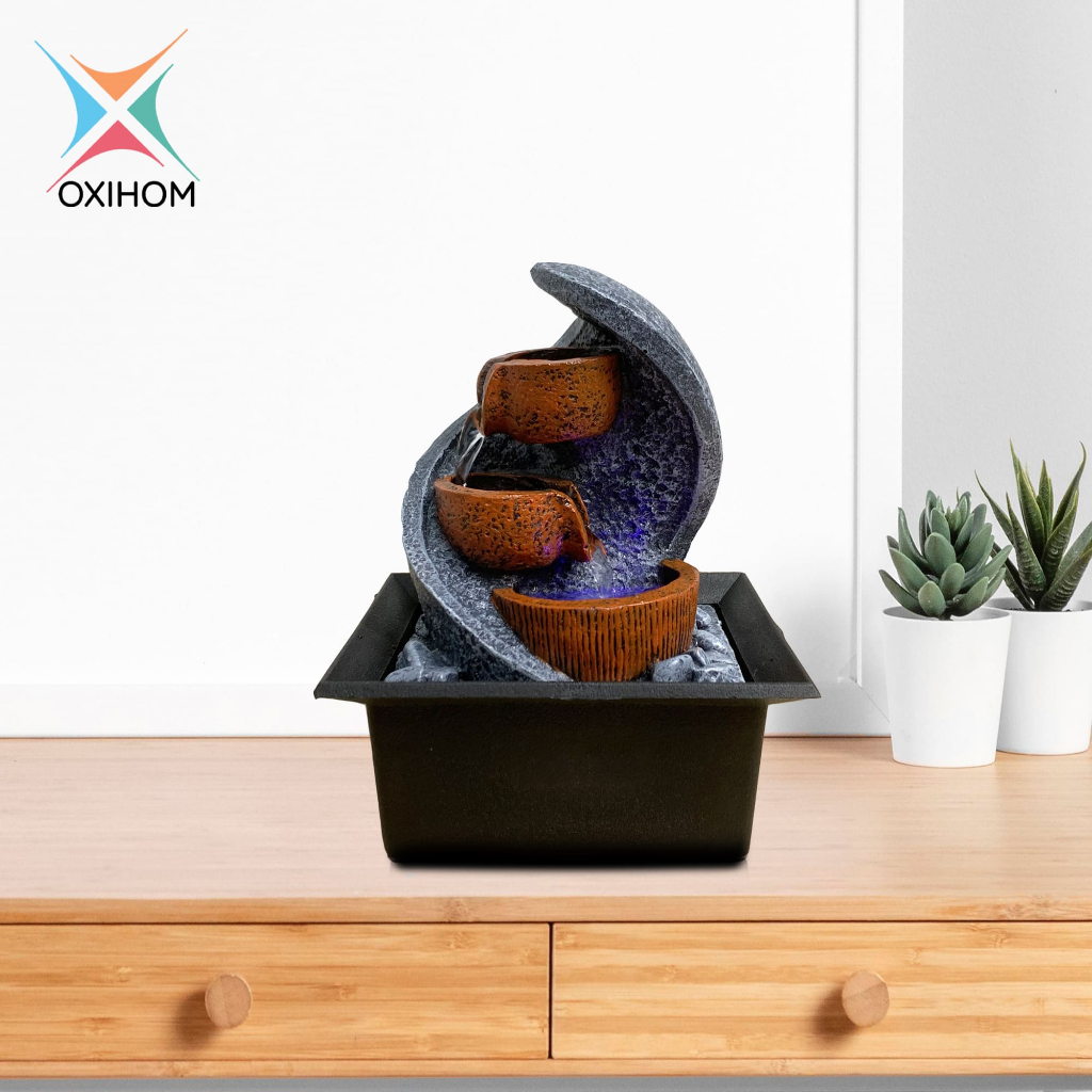 Oxihom W501 Water Fountain Ornament Articles Taman Air Mancur Mini Garden Abstrak Dekorasi Indoor da