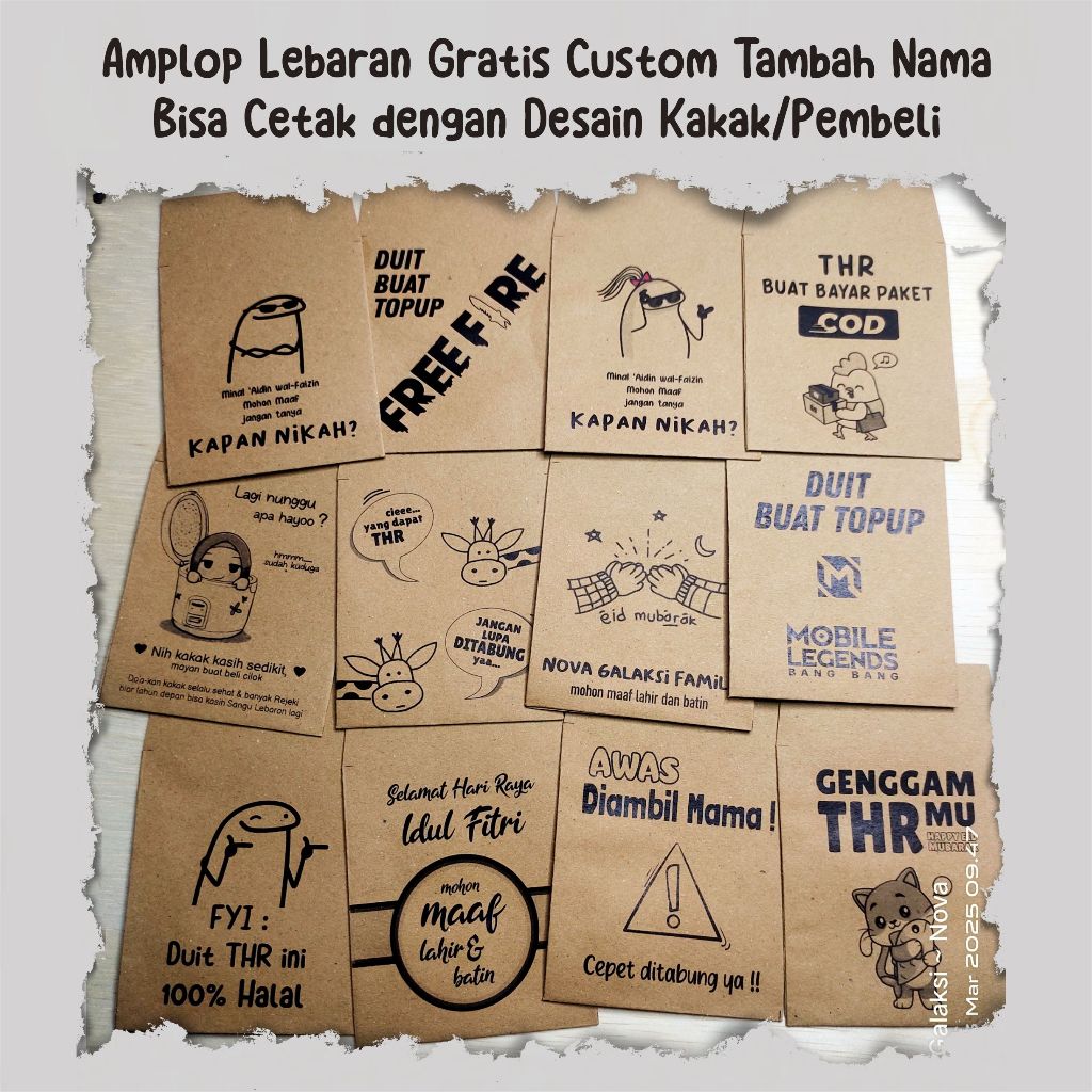 

Amplop Lebaran Custom Kraft Rustic - GRATIS DESAIN - Wedding Souvernir Pernikahan Aesthetic Custom Amplop Envelope