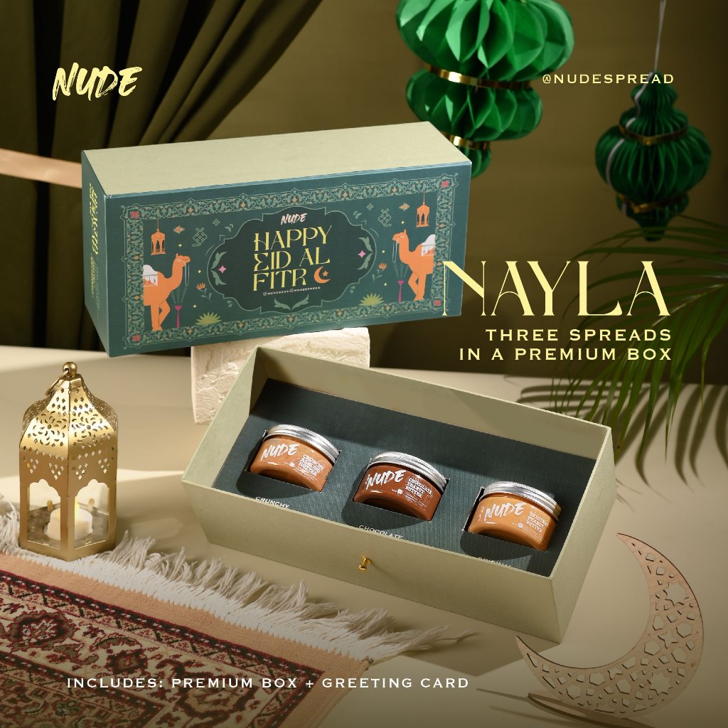 

NAYLA Set Hampers Idul Fitri Ramadhan Selai Nude Spread Kue Kering Sehat / Healthy Diet Diabetic Friendly Keto Almond