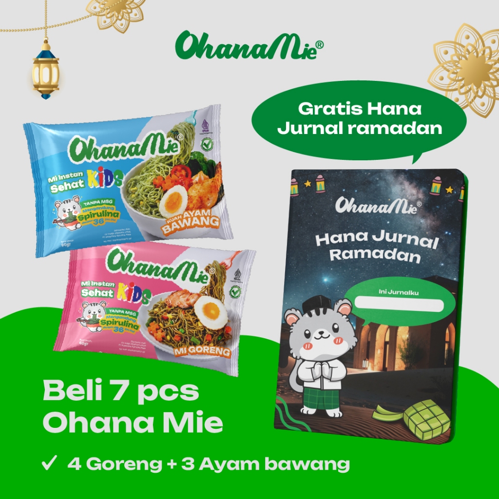 

Paket Mie Instan Sehat Anak 7 Hari Dapat Jurnal Ramadan 7pcs OhanaMie Kaya Halal Market
