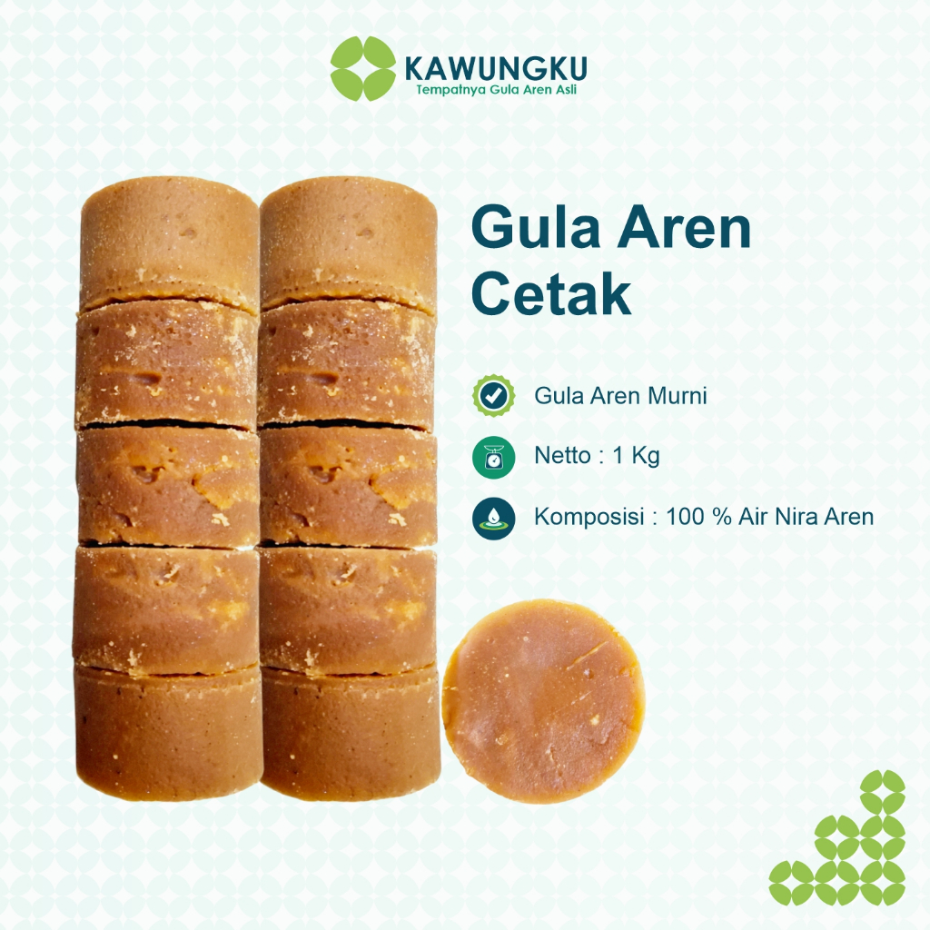 

Kawungku Gula Aren Cetak Asli Terbuat dari 100% Air Nira (1 Kg)