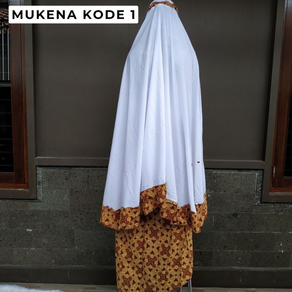 MUKENA PUTIH ROK BATIK BAHAN KATUN PREMIUM LEMBUT ADEM PERLENGKAPAN IBADAH WANITA MUSLIMAH RUKUH REM