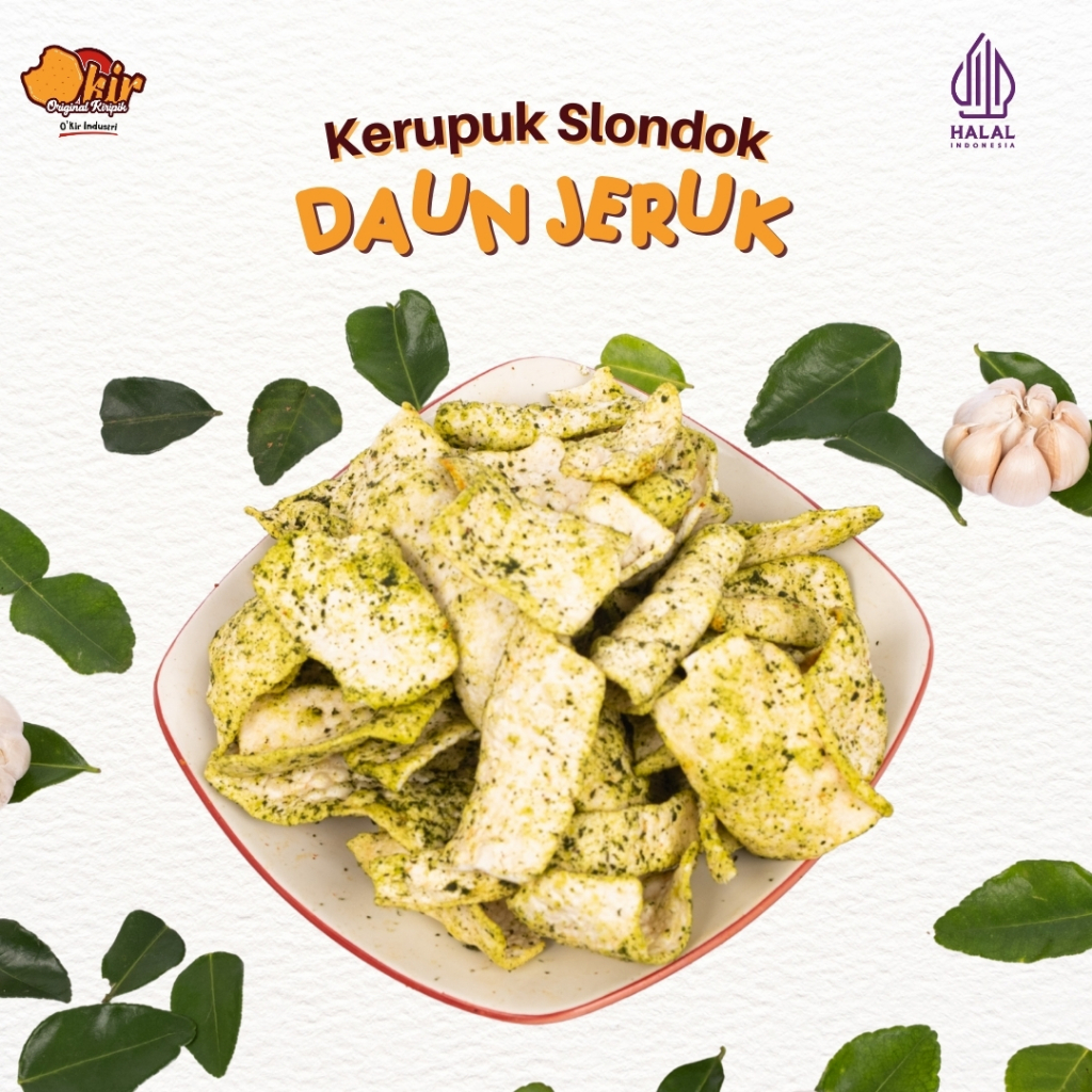 

Kerupuk Slondok Daun Jeruk 1kg/500gr/250gr/100gr Original Kiripik (OKIR)