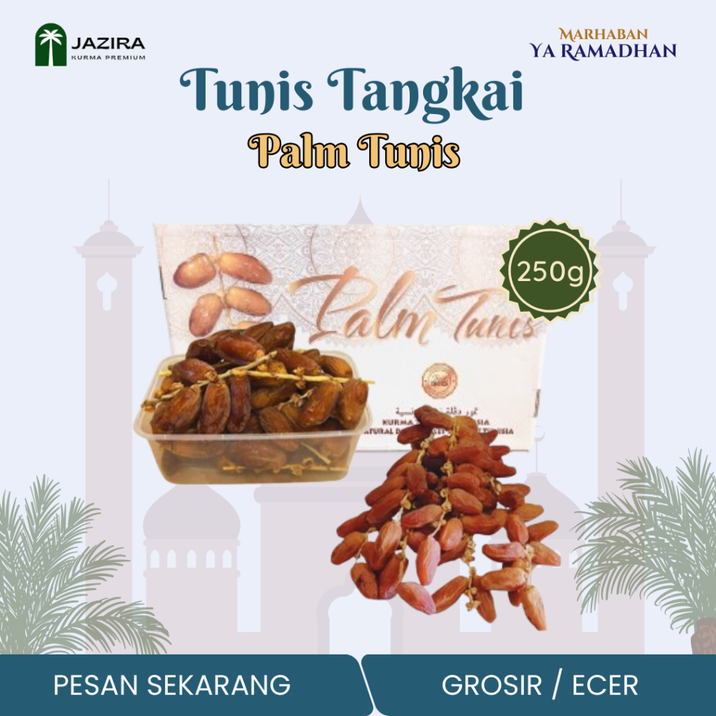 

Kurma Tunis Tangkai Palm Tunis / Sapphire 250 Gram