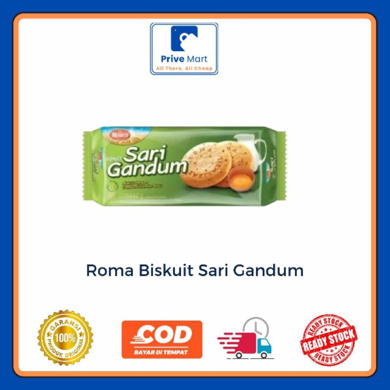 

Roma Biskuit Sari Gandum 149g Prive Mart