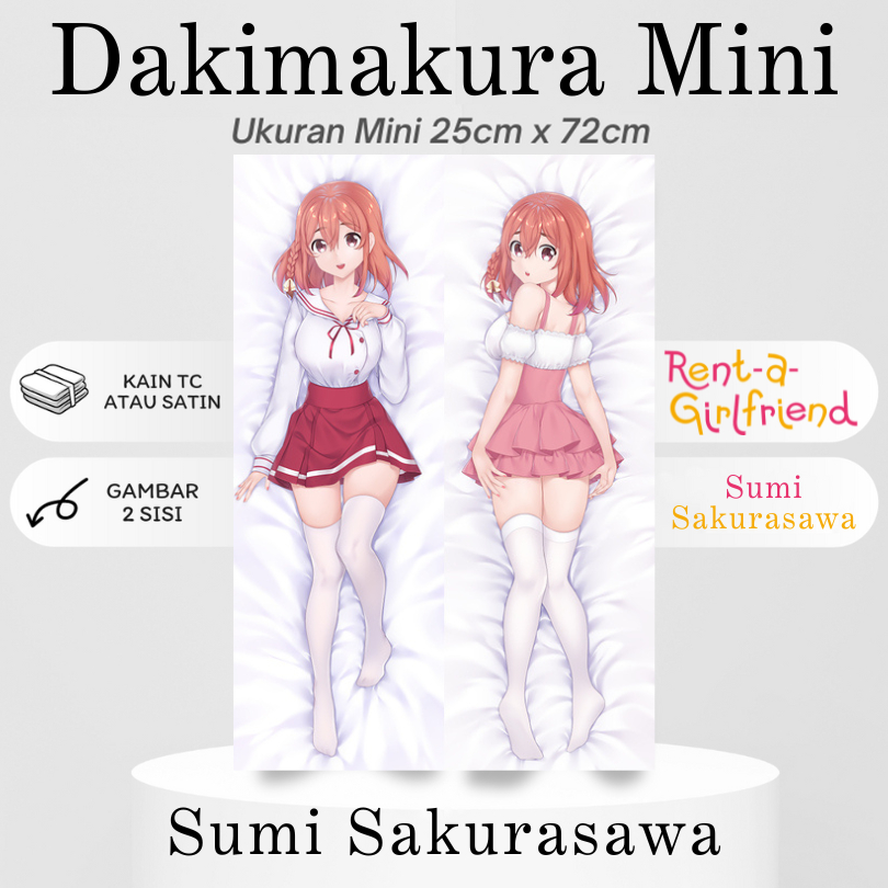 DAKIMAKURA MINI SUMI SAKURASAWA Rent a Girlfriend Bantal Anime Waifu Mini Kanojo, Okarishimasu