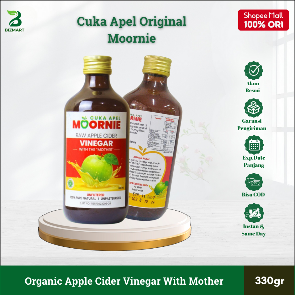 

Cuka Apel Original Moornie Asli Batu Malang | Organic Apple Cider Vinegar With Mother