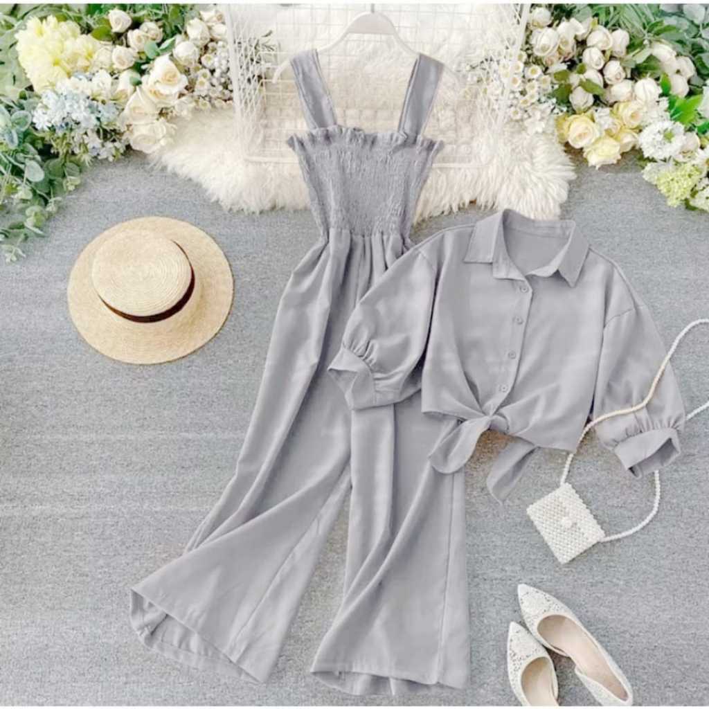Jumpsuit Korea Style / Oneset Ceril Jumpsuit/ Setelan Wanita Terbaru/ Setelan Korean/ Jumpsuit Korea