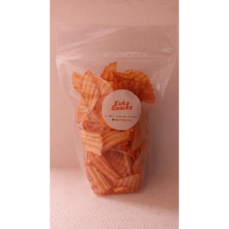 

Keripik Singkong Balado Kuka Snacks / Kripik Singkong Pedas / Jajanan Cemilan Pedas Asin Gurih