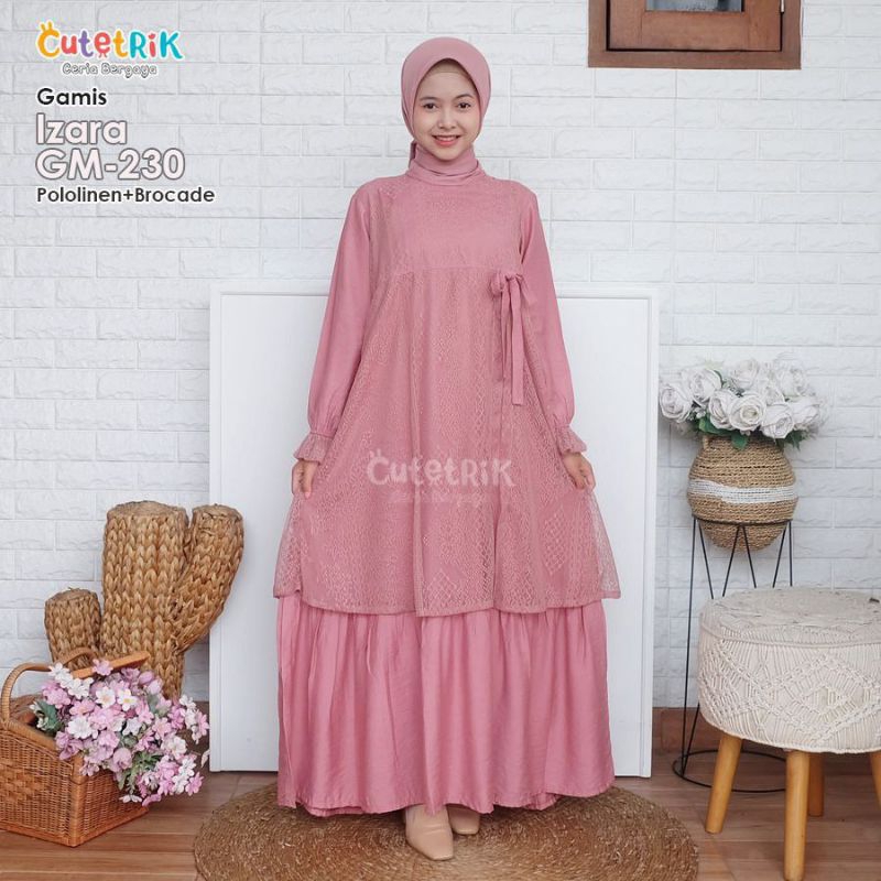 GAMIS CUTETRIK TERBARU IZARA DRESS PESTA BROKAT SIMPEL CANTIK GAMIS ANAK TANGGUNG DAN REMAJA