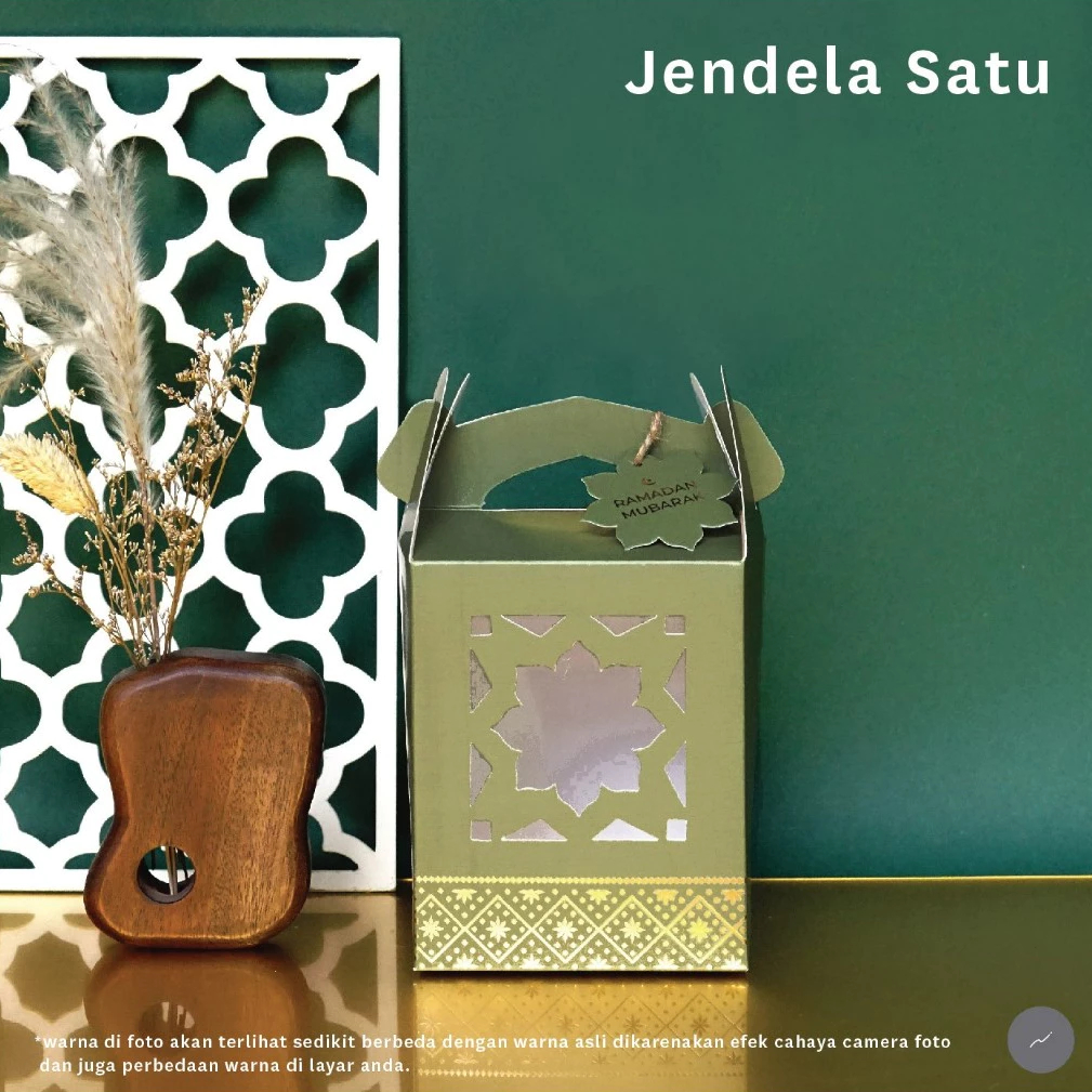 

10 pcs gable box idul fitri dus kue kering lebaran eid mubarak jendela satu olive packaging hampers