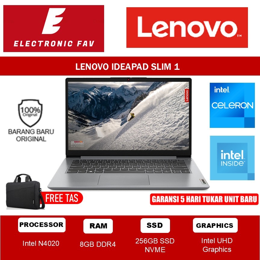 LENOVO IDEAPAD SLIM 1 14 N4020 8GB 256GB 14" W11+OHS