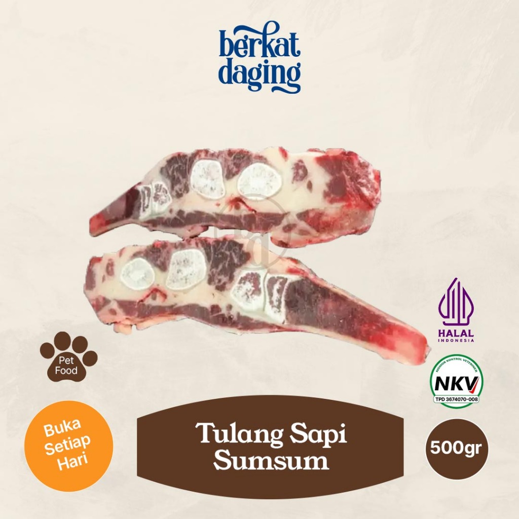 

Tulang Sapi untuk Anjing Anabul - 500gr - Lunak / Jando / Empuk Tidak Tajam dan Bisa untuk Raw / Masak - Berkat Daging
